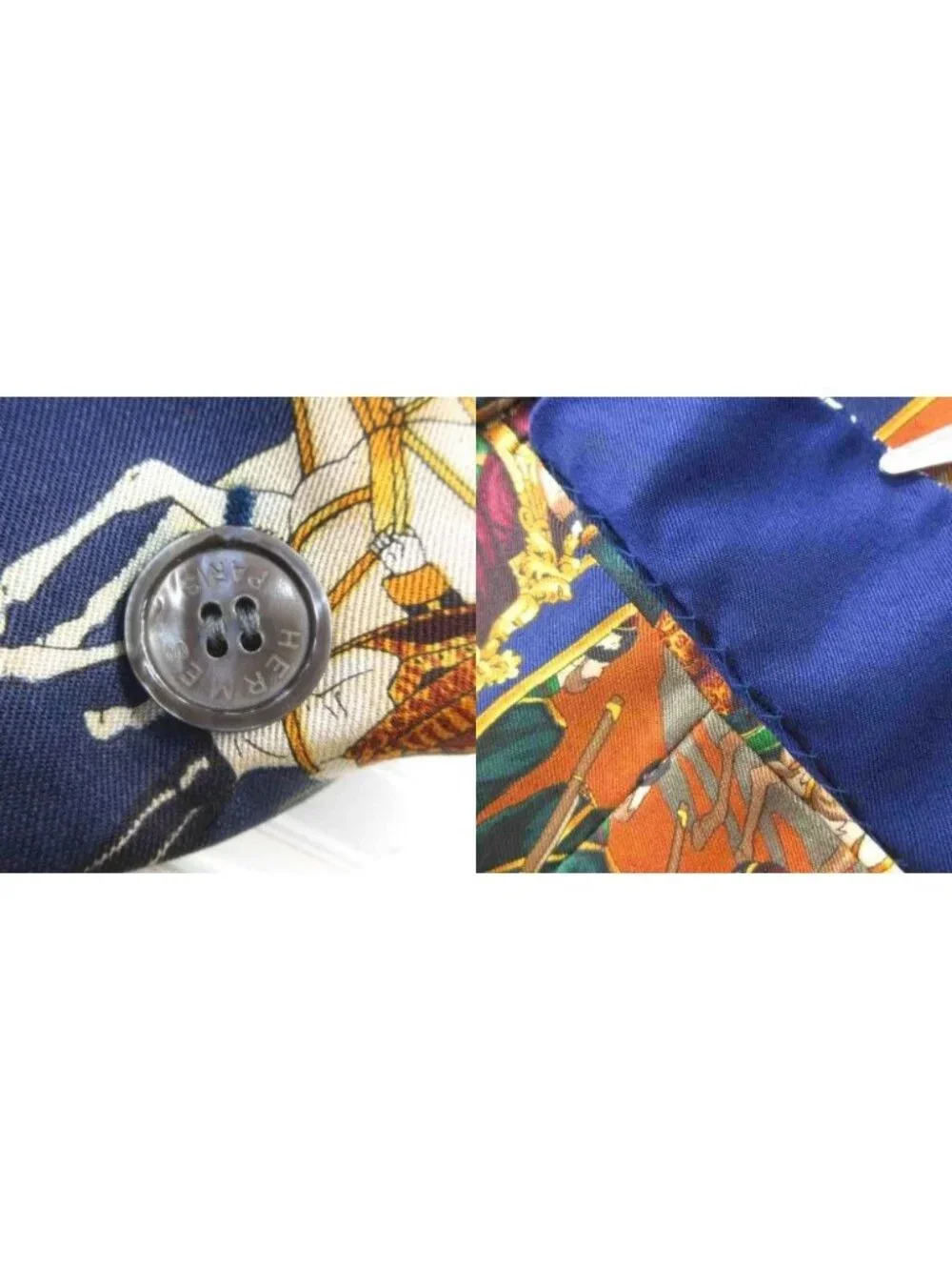 Hermes Vintage Tailored Jacket Scarf Pattern Grand Cortege a Moscou Fully Lined